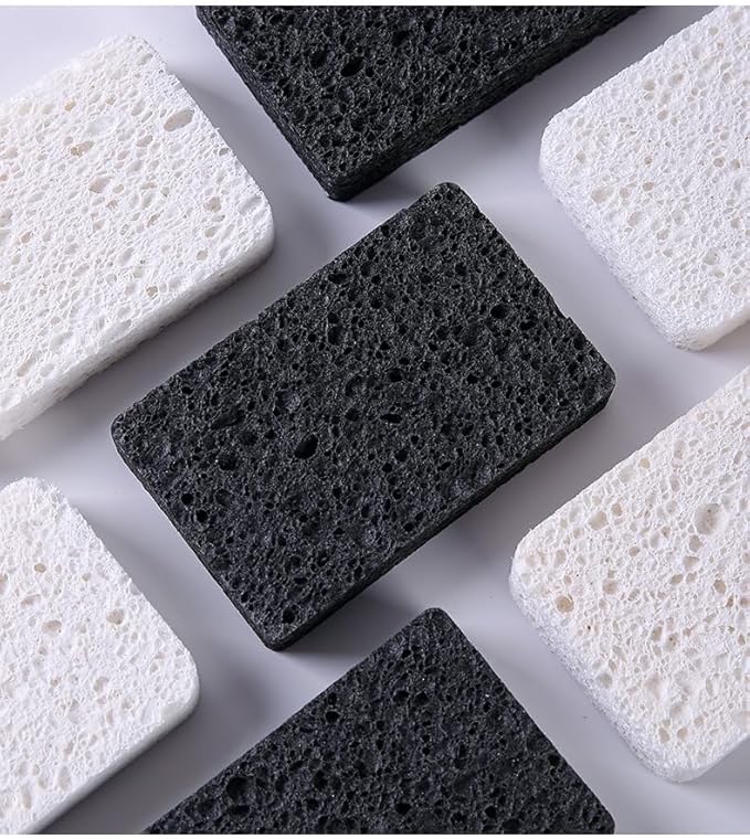 24 - Pack Non-Scratch Scrub Sponges - Sponges for Dishes and Washing Dishes, Cleaning Sponges for Kitchen Home and More（Black&White）