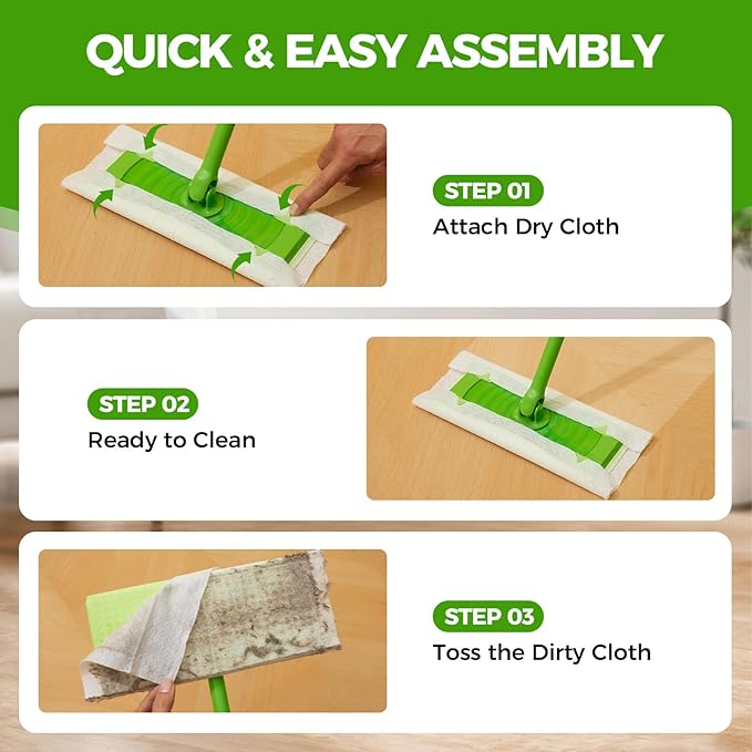 UKEENOR Dry Mop Refills - 160 Count Disposable Dusting Cloths - Electrostatic Cloths - 7.9"x11.6" Box Packing