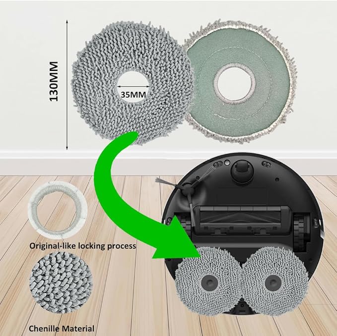 JoyBros Accessories for Dreame L10s Ultra Heat ONLY; X30 Ultra mops/Wipes X6; dust Bag X4; Filter HEPA X4; Main Brushes X2; Side Brushes X4 Spare Parts