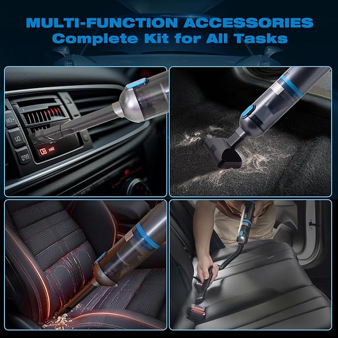 HAUSMEISTER Airflex One Cordless Car Vacuum 16000Pa, 4-in-1 Handheld Vacuum with Air Duster & Inflator, Portable Mini Vac for Car Detailing, Pet Hair, Keyboard Cleaning
