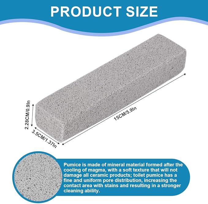 Herda 36 Pack Pumice Stone Toilet Bowl Cleaner, Powerfully Pumice Stone for Cleaning Hard Water Rings, Calcium Buildup, Rust, Pumice Stick for Toilets, Bathtubs, Grills, Swimming Pools, Sinks