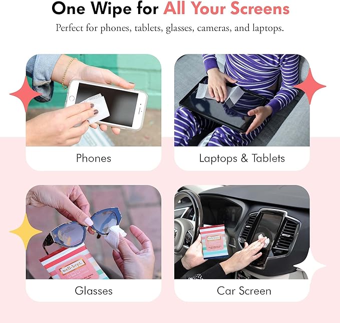 Well-Kept Tech & Lens Wipes - Eyeglass, Screen & Phone Cleaning, Multi-Surface, Lint-Free, Pre Moistened, Streak-Free & Non Scratching - Better Days, 12 Pack (180 Count)