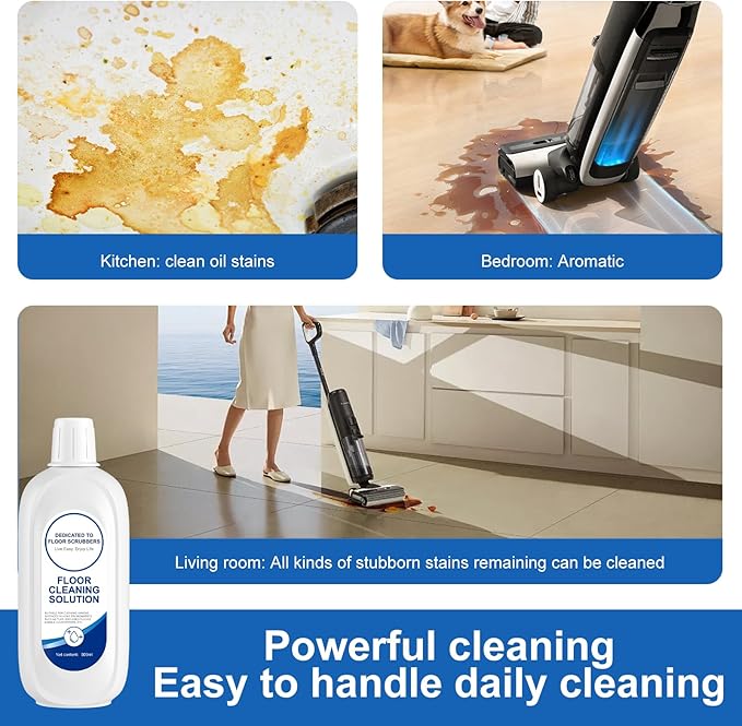 Nukisa Floor Cleaning Solution Compatible With Tineco, Deep Cleans for Multiple Hard Floors, Suitable With All Robot Vacuums with Mopping and Cordless Wet/Dry Vacuum Mop Cleaner (Original 1 Bottle)