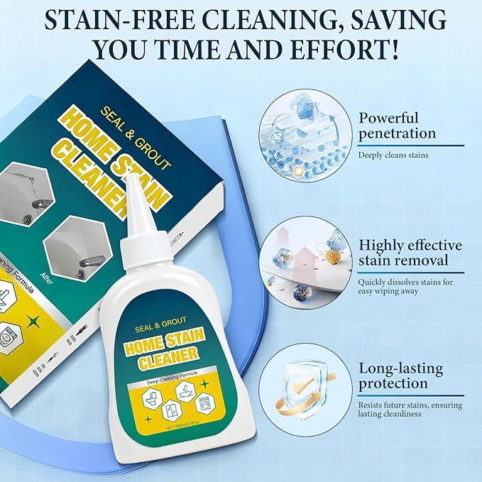 Deep Cleaning Gel – Home Stain Cleaner Gel, Washing Machine Grout Cleaner For Tile Gaps, Washing Machine Seals, Fridge Rubber, Sink And Bathroom