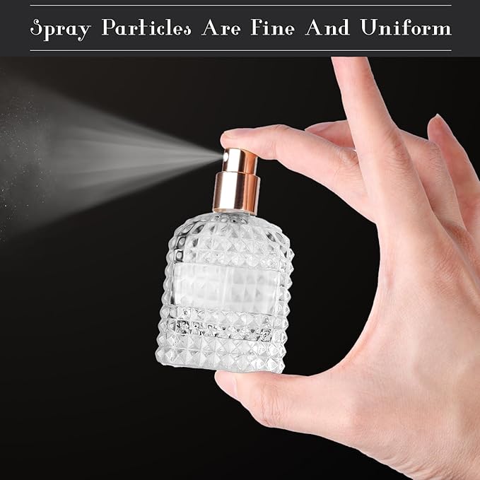 2 Pack Refillable Spray Perfume Bottles, 30ML Clear Thick Glass Empty Perfume Bottles, Perfume Atomizer Travel Cologne Sprayer Bottles