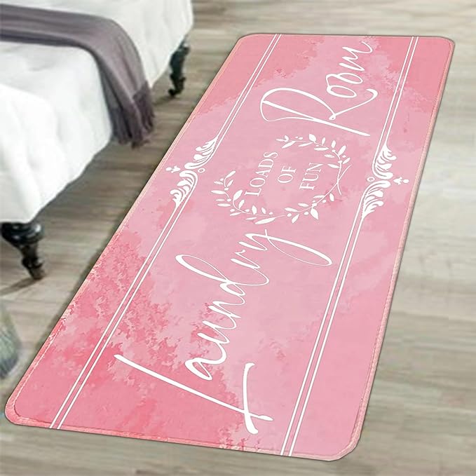Laundry Room Rug Runner 20"X59" Non Slip Farmhouse Mats Organization and Washable Floor Long Rugs for Laundry Room Accessories Mudroom Kitchen Bathroom Area Rugs Decor