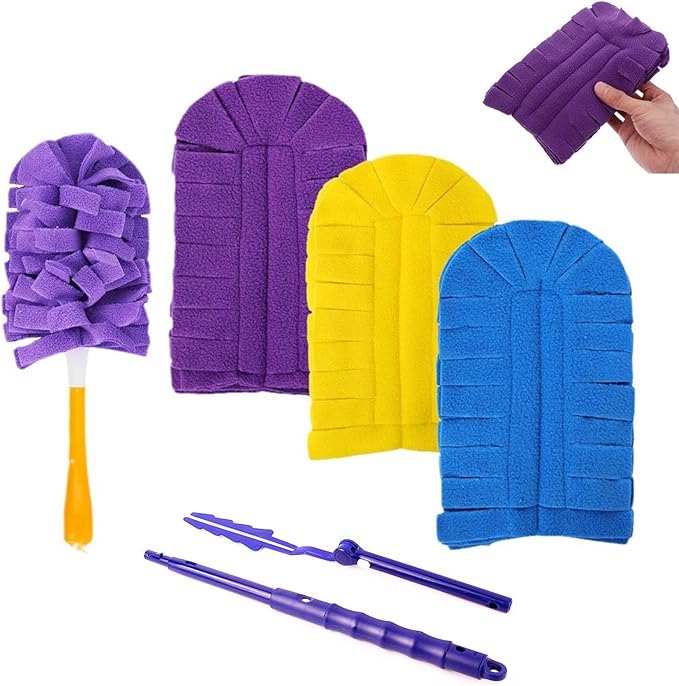 360° Electrostatic Duster Refills — The Sustainable Choice for A Dust-Free Home, Reusable Electrostatic Dust Removal Kit, Dry and Wet Use (3pcs)