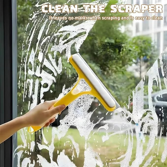 3 in 1 Spray Squeegee, 3 in 1 Window Cleaning Scraper, Window Squeegee with Sprayer for Home, Car, Tiles & Glass (White)