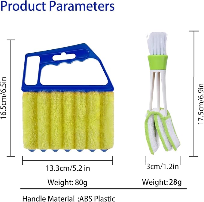 Blind Cleaner Duster Tool Microfiber Washable Cleaning Tools for Ceiling Fan Cleaner Duster and Blind Cleaner; Suitable for Louvers, Air Conditioning Vents, and Ceiling Fans (3-Pack)