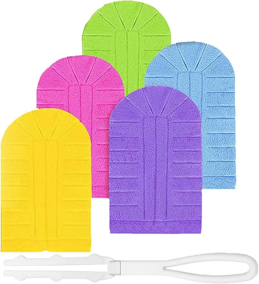 360° Electrostatic Duster Refills with Handle — The Sustainable Choice for a Dust-Free Home, Reusable & Washable, Heavy-Duty Multi-Surface Cleaning for Fans, Blinds, Cars & Office (Short Handle)