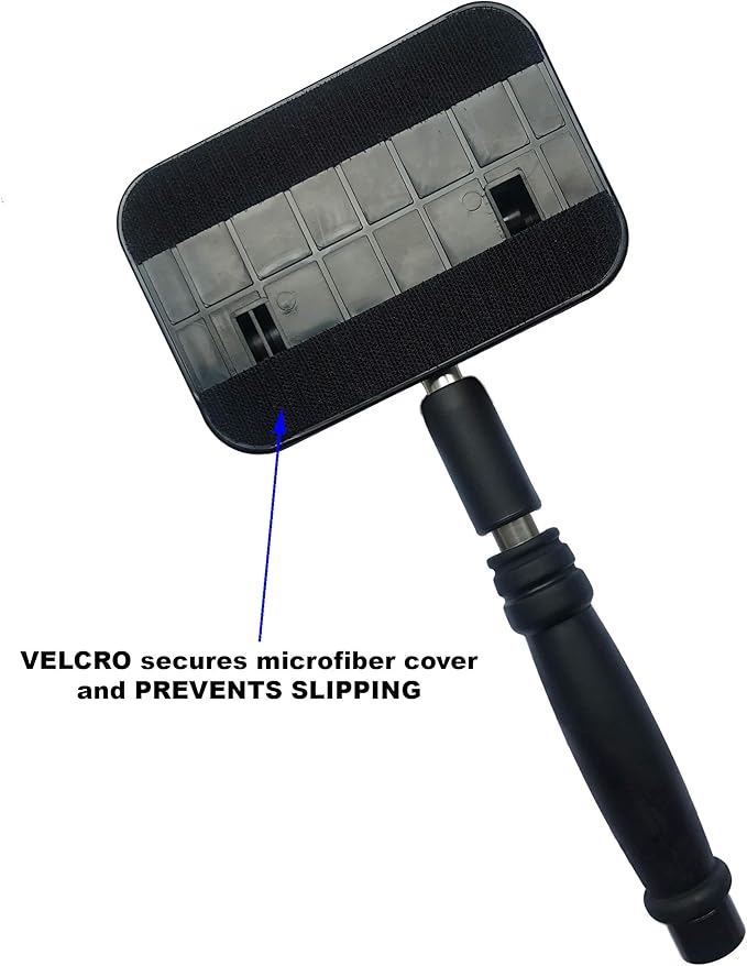POLYTE Pivoting Windshield Glass Cleaning Tool Extendable Aluminum Handle w/9 Premium Microfiber Covers