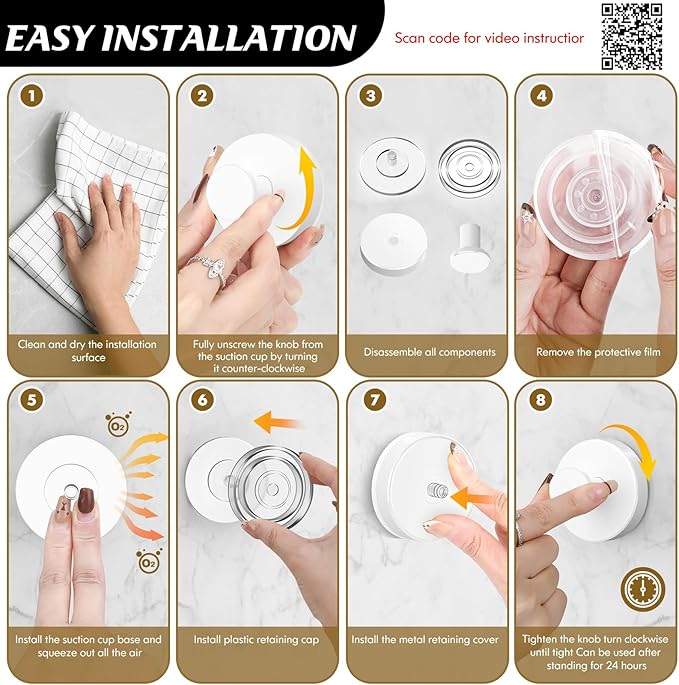 MOTAIPEAK Suction Cup Hooks for Shower,Removable Shower Towel Suction Hooks for Bathroom Wall,Kitchen,Glass,Mirror,Tile to Hang Robes,Loofah-White(2-Pack)