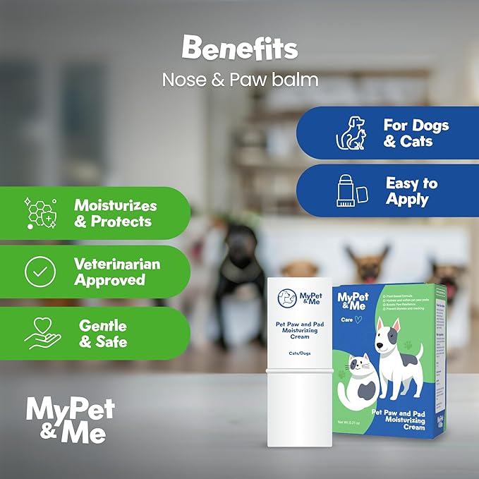 MyPet&Me - Paw and Nose Balm for Dogs & Cats - 6g | Lick-Safe Dog Balm for Paws and Nose | Moisturizing & Soothing Pet Paw Balm for Dry, Cracked Pads | Gentle & Natural Dog Foot Balm