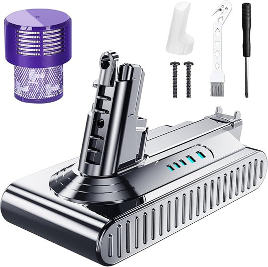 Replacement for dyson v10 battery SV12 7-Cell 206340 Battery 7000mAh Compatible with V10 Animal V10 Absolute Fluffy Motorhead SV12 Cordless Stick Vacuum Cleaner 25.2V 206340 969352-02 Carpet cat dog