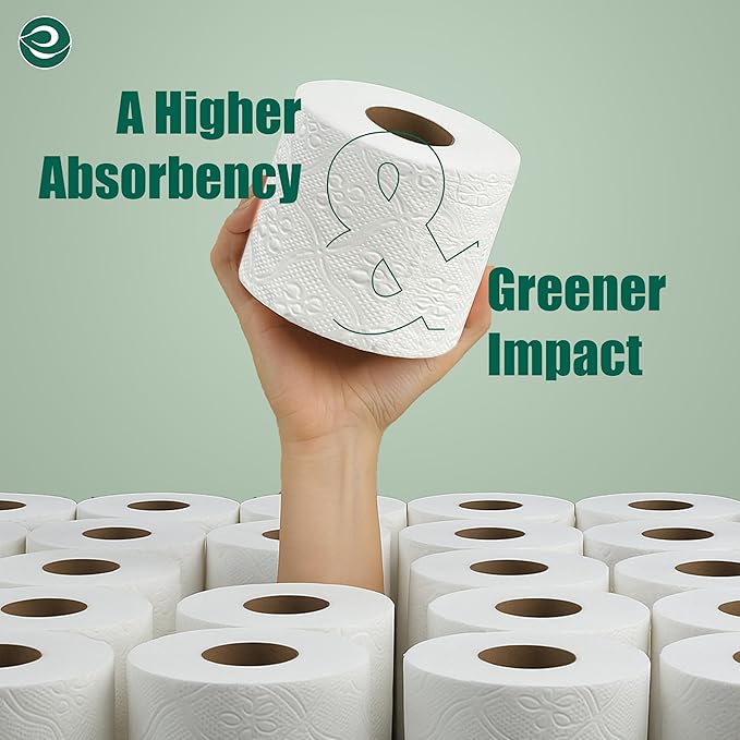 Eco Soul Premium Bamboo Toilet Paper 3 Ply | 24 Mega Rolls | 300 Sheets Each | FSC Certified Hypoallergenic, Textured & Skin-Friendly Septic-Safe Soft Bathroom Tissue Eco-Friendly Chemical & Dye Free