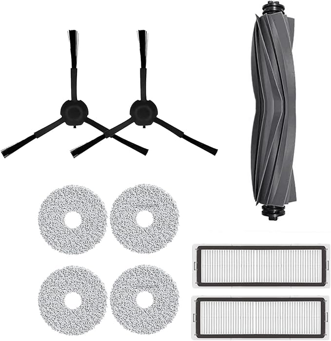 HMHAMA Main Rolling Brushes Sides Brush Mop Cloth Pads Dust Bag Filters Replacement Parts Fits for Dreame S10/x10/B101CN/Dreame Bot L10s Ultra/L10s Pro Robot Vacuum