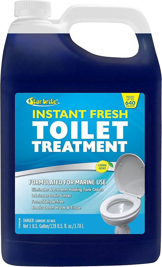 STAR BRITE Instant Fresh Toilet Treatment - Lemon Scent, Odor & Waste Control, 128oz (071701)