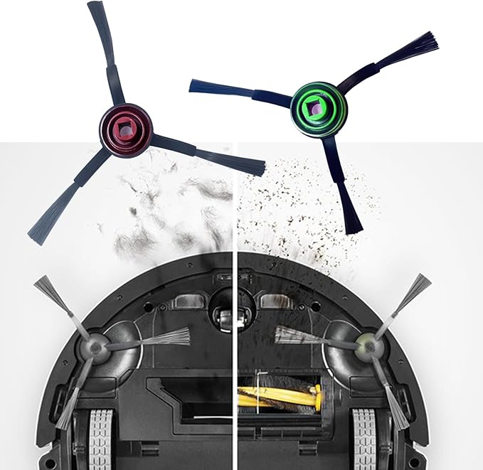 PELLYDA Side Brushes Compatible with ECOVACS DEEBOT X1, T10 Omni,T10 Plus,T20 Omni, T8 AIVI,T9+,N8 Pro Plus,N10 Plus,OZMO 920, OZMO 950, yeedi vac vac 2 Pro Vacuum Cleaner.(8 Pack)