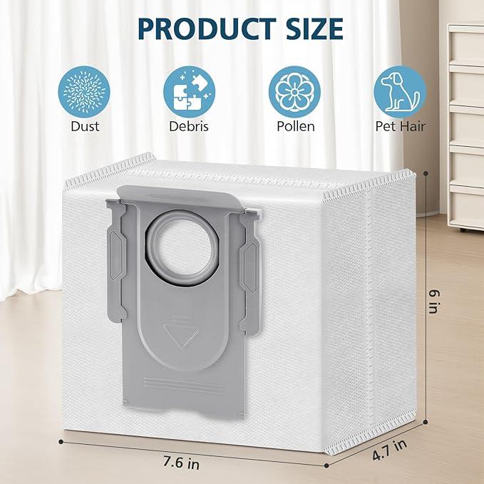 16 Packs Q10 Q7 Q5 Bag Replacement for Roborock Q10 S5+, Q7 M5+, Q5 Max+, 3.6L Vaccum Bag for Q10 X5+, Q5+, Q5 Pro+, Q8 Max+, Q7+, Q7 Max+, S8+, S8 Pro Ultra, S7 Pro Ultra, S7 MaxV Ultra