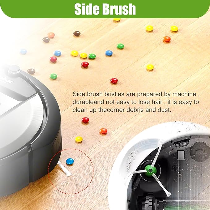 Replacement Side Brush for iRobot Roomba i, e,j Series i7 i7+ Plus i8 i3 i6+/Plus E5 E6 E7 7550 3550 3150 5150 6198 7150 Vacuum Cleaners,6 Pack