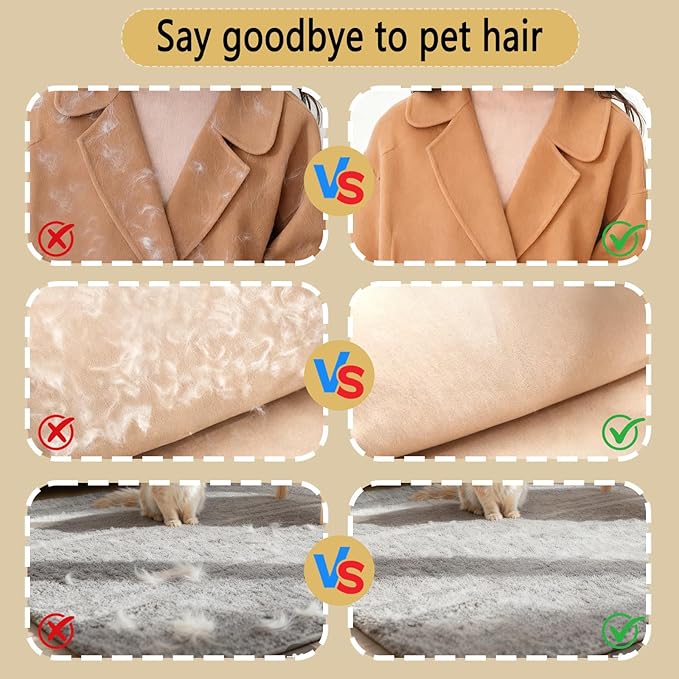 CUSUA 2 Pcs Electrostatic Pet Hair Removal Glove, 2025 Newly Magic Brush Pet Hair Remover for Dogs & Cats, Reusable Animal Fur Grooming Tool for Cleaning Hair on Furniture, Couch, Car Seats, Carpet