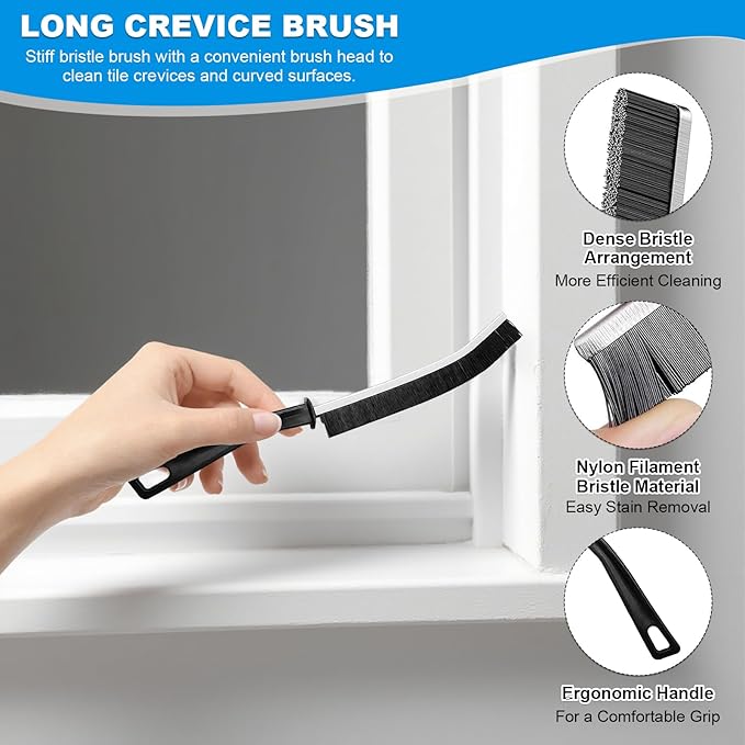 15PCS Crevice Cleaning Brush Set,Ideal for Kitchens, bathrooms, Grout Lines, Sinks, Cups, blenders, Window Tracks, and Other Tight Spaces Hard-Bristle Cleaning Brush Tools