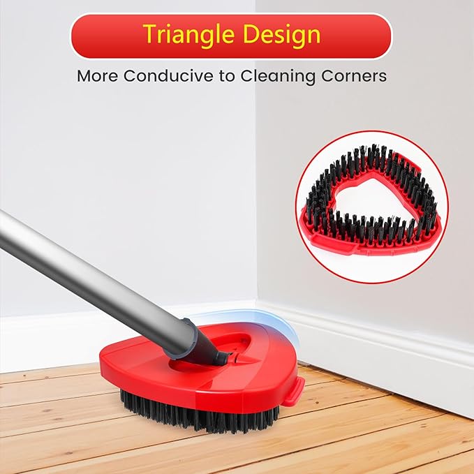 Scrub Brush Replacement Head Compatible with O Ceda EasyWring Spin Mop 1 Tank System,Triangle Hard Bristle Cleaning Brush Shower Floor Scrubber for Bathroom, Kitchen,Deck, Pool and Tile Walls
