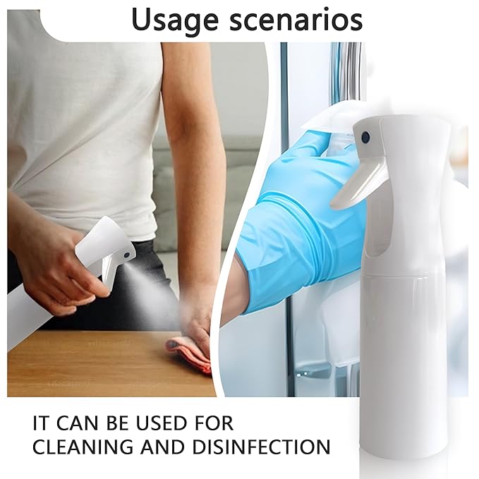 Spray Bottle for Hair Continuous Ultra Fine Mist (200ml) 360° Multi Spray Bottle for Plants, Cleaning, Skin Care Leakproof & Durable 1 Pack