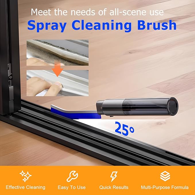Crevice Cleaning Brush, 2025 New Crevice Cleaning Scrub Brush, Multi-purpose Grout Brush for Bathroom, Durable Sink Cleaning Tool for Kitchen, Portable Toilet Cleaning Brush for Home Users (Black-2pc)