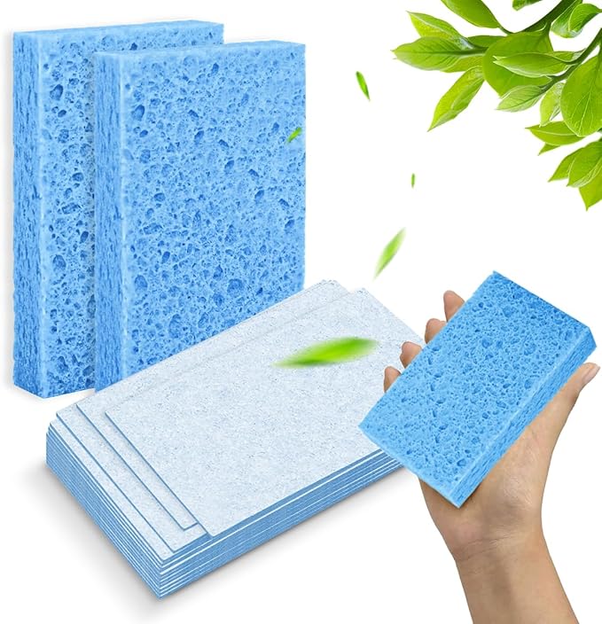 36 - Pack Non-Scratch Scrub Sponges - Sponges for Dishes and Washing Dishes, Cleaning Sponges for Kitchen Home and More（Blue）