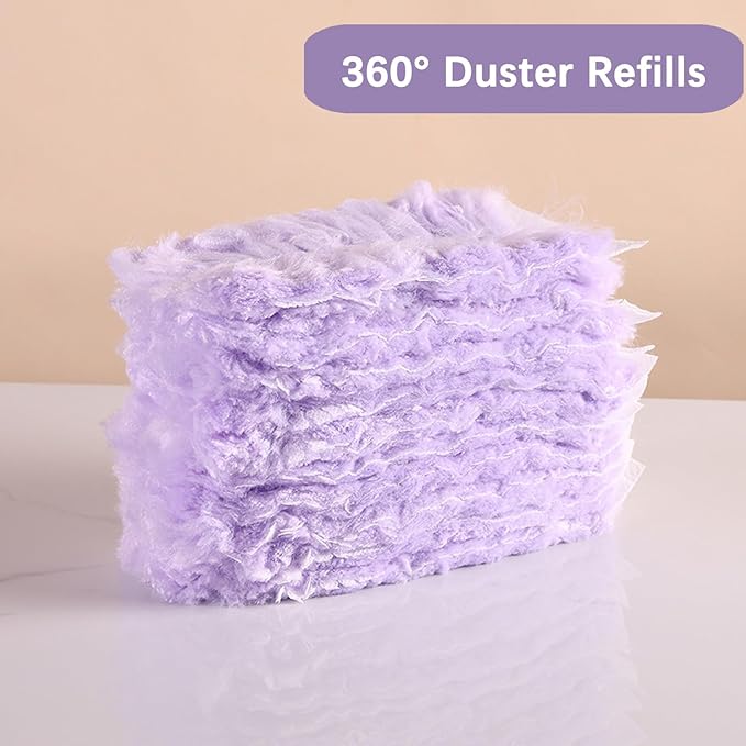 30 Pack Duster Refills Compatible with S wiffer Dusters, Multi Surface 360° Heavy Duty Duster Refills with 4X Fluffy Fiber, Dust Removal Tools Refill Replacenments Cleaning Dusters W/ 2 Handles