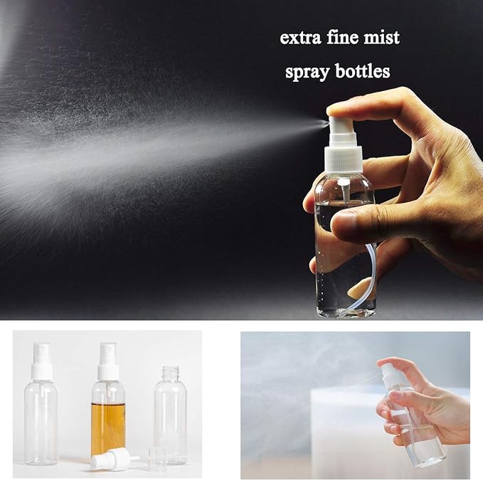 ZEJIA 6 Pack Small Spray Bottle, 2.7oz/80ml Travel Spray Bottle, Empty Fine Mist Spray Bottles, Refillable Mini Spray Bottles with Labels