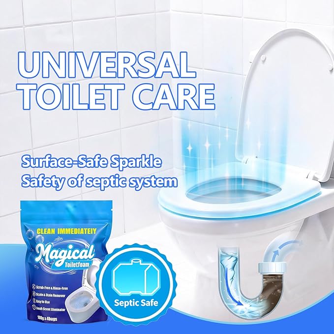 MineeCozee Foaming Toilet Bowl Cleaner Powder: Self-Activating Foam Toilet Cleaner for Deep Cleaning - Stain Remover for Bathroom