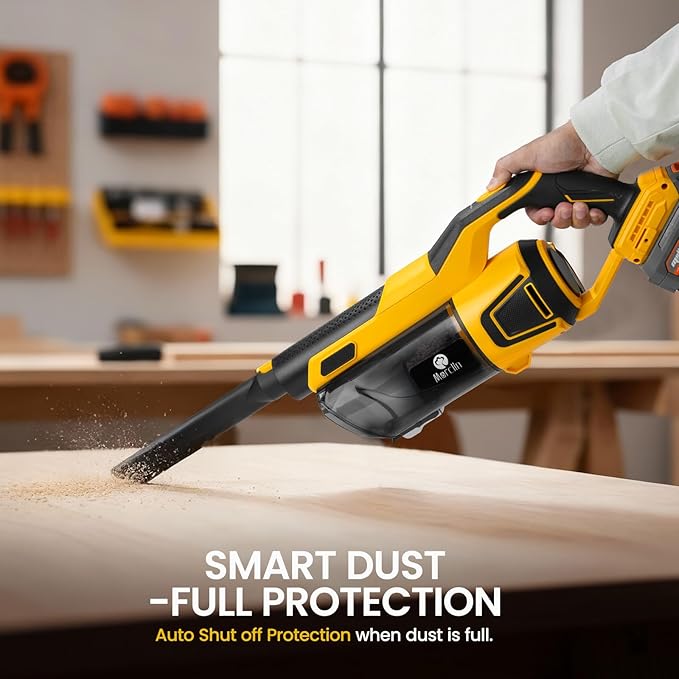 190W Brushless Cordless Vacuum Cleaner Compatible with DeWalt 20V Battery (Tool Only), 20KPa Portable 5-in-1 Lightweight Stick Handheld Vacuum with HEPA Filter for Car Home Carpet Hardfloor Pet Hair