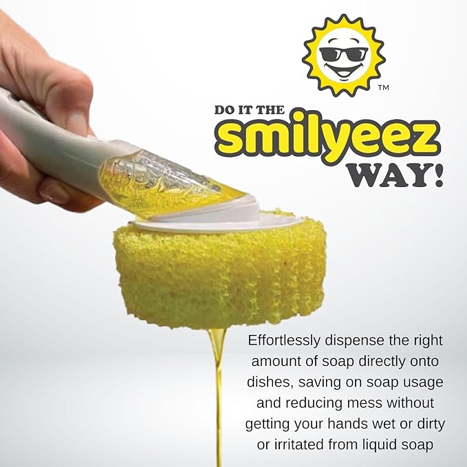 The Original Smiling Handle with Soap Dispensing for Scrub Daddy (Reg. TM) Sponge and Scrub Moji Sponge (Purple)