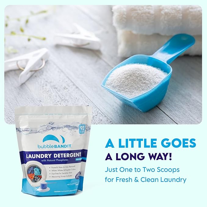Laundry Detergent Powder with Phosphate - For All Machines, Fresh Clean Scent - Mess-Free - With Scoop - Safe for All Fabrics, Greywater & Septic… (46 Ounce Pack of 1)