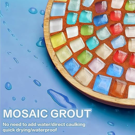 OOTDART Mosaic Crystal Grout, Mosaics Tile Tools, Mosaic Tile Accessories – Essential for Handmade Grouting and Perfect for DIY Craft Projects (Orange Red, 8.8oz)