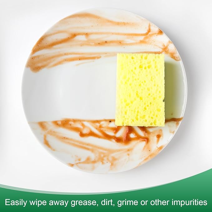 M METERXITY 2-Set Kitchen Sponges, Condense Eco Cellulose Non-Scratch Scrub Heavy Sponge for Kitchen/Household/Bathroom, Clean Tough Messes Dish Scrubber [Multicolor]