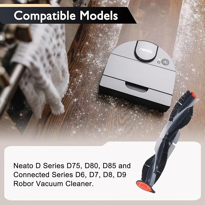 Replacement Parts for Neato Botvac D Series D3 D4 D5 D6 D7 D75 D80 D85 Robot Vacuum Cleaner Accessory Kit Including 1 Main Brushes, 3 Hepa Filters, 6 Side Brushes