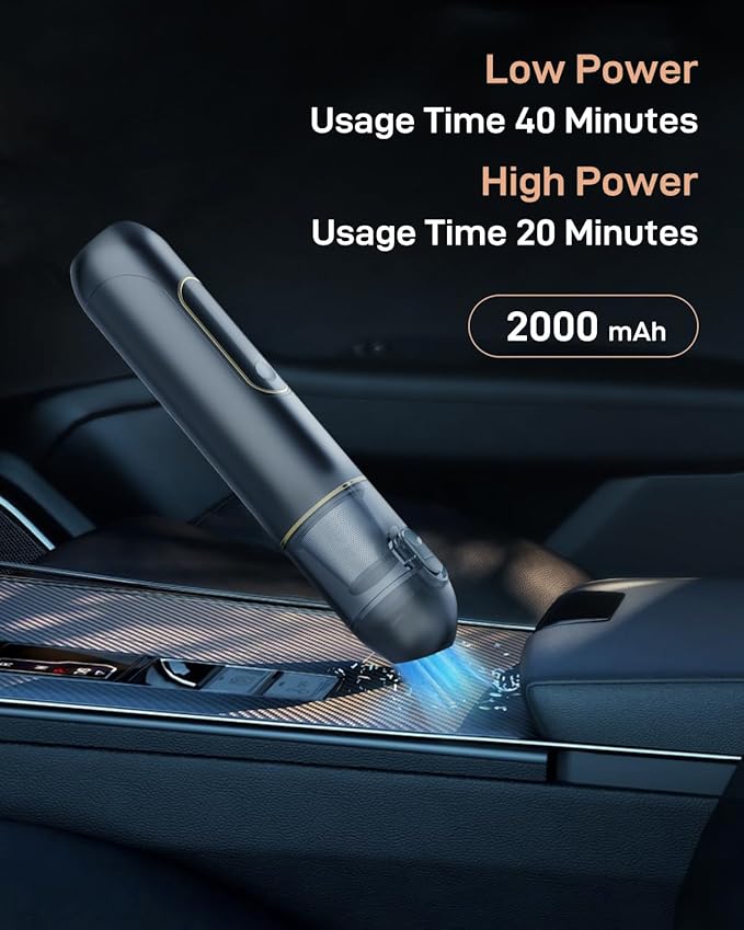 IOOKNA Car Vacuum, 3-in-1 Portable Cordless Handheld Vacuum Cleaner with HEPA Filter, Small Vacuum Type-C Charge, Blow & Suction and 20000pa Suction Power Blowing, for Car, Pet Hair, Office, Keyboards