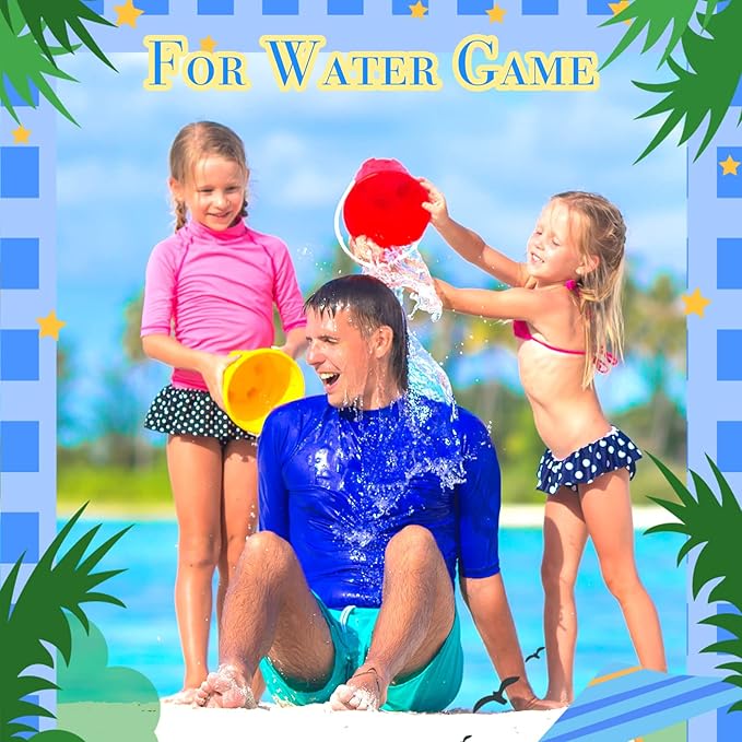 Sratte 24 Sets 4.7" Sand Buckets and Shovels Bulk Summer Beach Bucket Pack Plastic Beach Pails Sand Toys for Summer Pool Party Favors