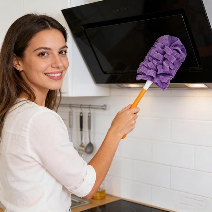 360° Electrostatic Duster Refills — The Sustainable Choice for a Dust-Free Home, Reusable Electrostatic Microfiber Duster Refills, Duster Refills Washable for Hand Duster (Yellow)