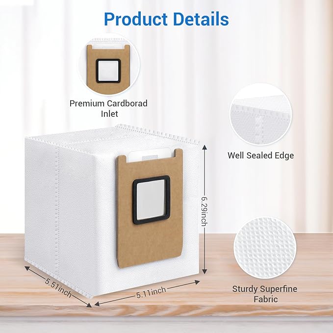 Bluearks 14 Pack Dust Bags,Compatible with Eufy E28 Omni/E25 Omni Robot Vacuum,3L Large Capacity,Heavy-Duty 4-Layer Tear-Resistant Design E28Omni /E25 Omni Vacuum Bags