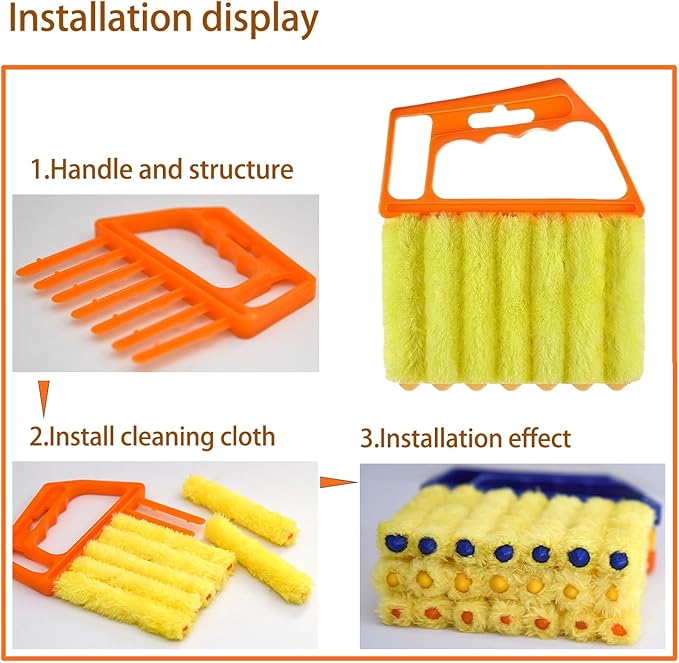 Blind Cleaner Duster Tool Microfiber Washable Cleaning Tools for Ceiling Fan Cleaner Duster and Blind Cleaner; Suitable for Louvers, Air Conditioning Vents, and Ceiling Fans(8-Pack)