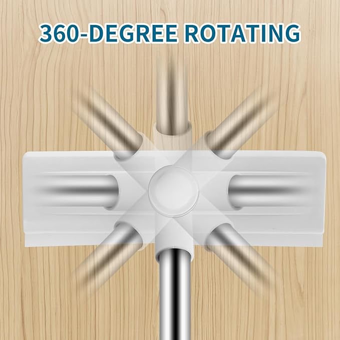 ZHAYAO Floor Scrub Brush with Long Handle, 2 in 1 Scrape Brush Stiff Bristle Floor Scrubber for Cleaning Shower Bathroom Garage Kitchen Wall Deck Tub Tile (White, 1 Pack)