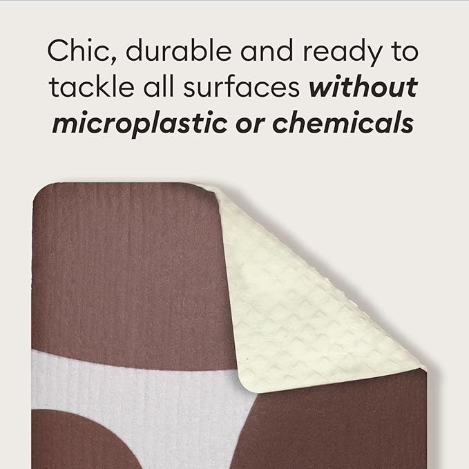 Vove Swedish Dishcloths 5-Pack, Essential Neutrals - FSC Certified Cellulose & Cotton, Oeko-TEX Standard 100, Reusable Washable Kitchen Cleaning Cloths, Eco Friendly Floral Design