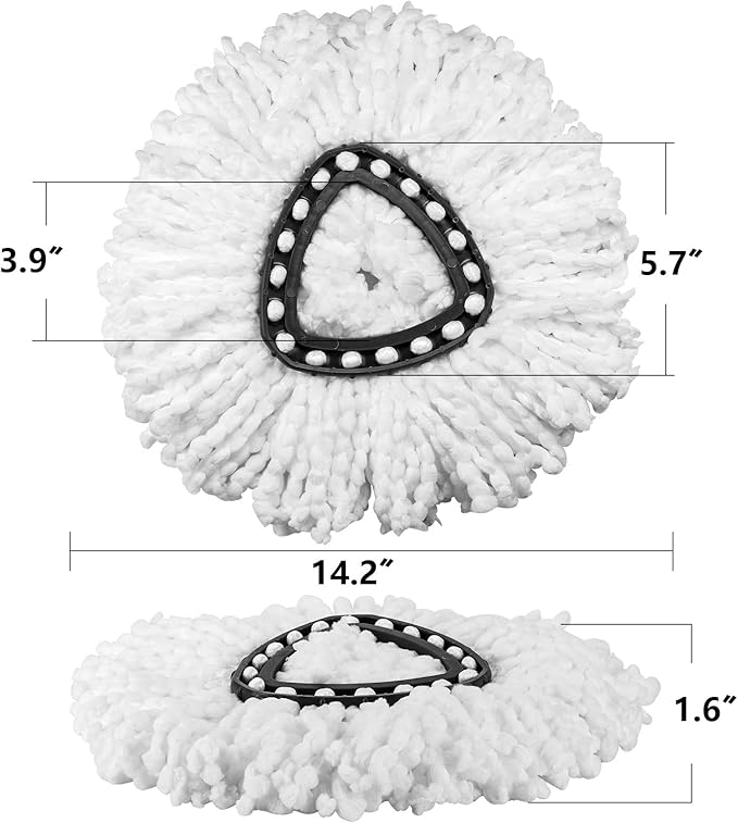 8 Pack Mop Replacement Heads Compatible with O Cedar Triangle Swivel Mops, Spin Mop Microfiber Refills, Deep Cleaning Easy to Replace