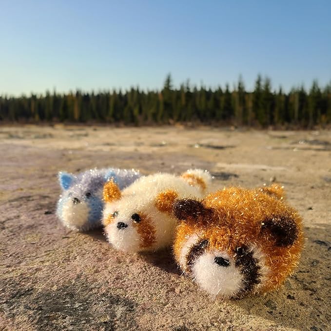 Kuwish Uijeongbu Raccoon Handmade Crocheted Non-Scratch Cute Scrubber 3pcs for Cleaning Dishes & pots All-Purpose Lovely Animal Perfect Replacement for Smelly Kitchen Sponge House Warming Favors Gift
