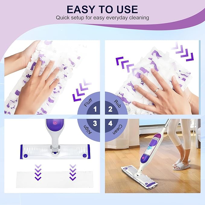 42 Count Disposable Power Mop Pads, 5X Cleaning Power Mop Refills for Swiffer Power Mop, Unscented 14-Layer Thickened Wood Mop Refill Pads for Surface Floor Cleaning