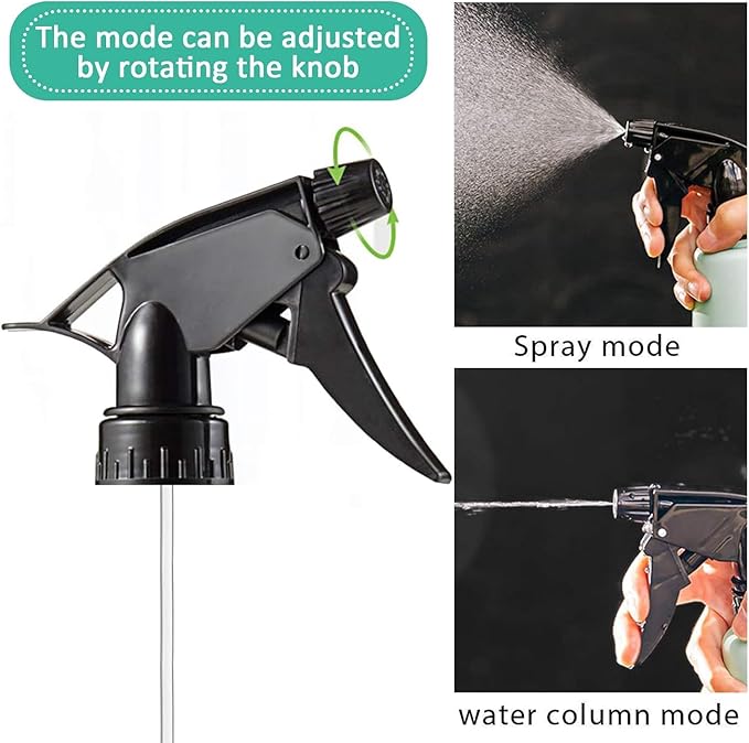 Generic All Purpose T-8 Black Trigger Sprayer with 9-1/4"" Dip Tube and 28mm 28-400 Nozzle, 6 Pack, Industrial Grade, Heavy Duty, Chemical Resistant, Adjustable Stream Mist, for Spray Bottles